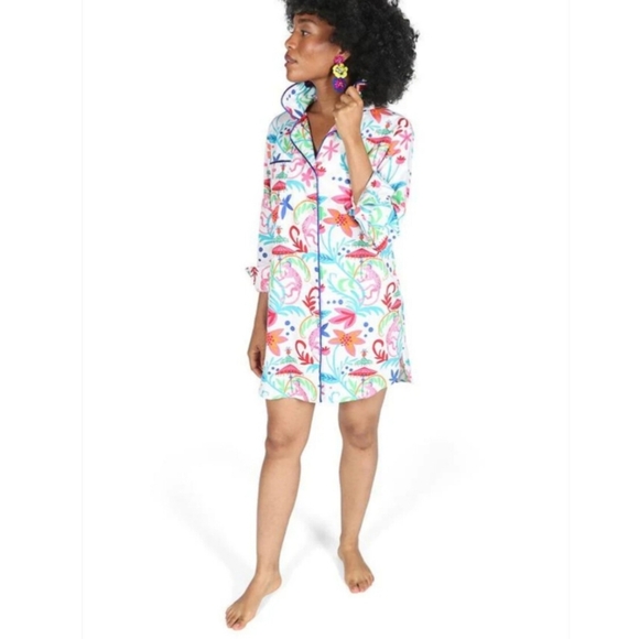JAYES STUDIO Monkey's Sleep Shirt Bright Multicolored Womens Size S (4-8) - Picture 1 of 13